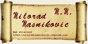Milorad Masniković vizit kartica